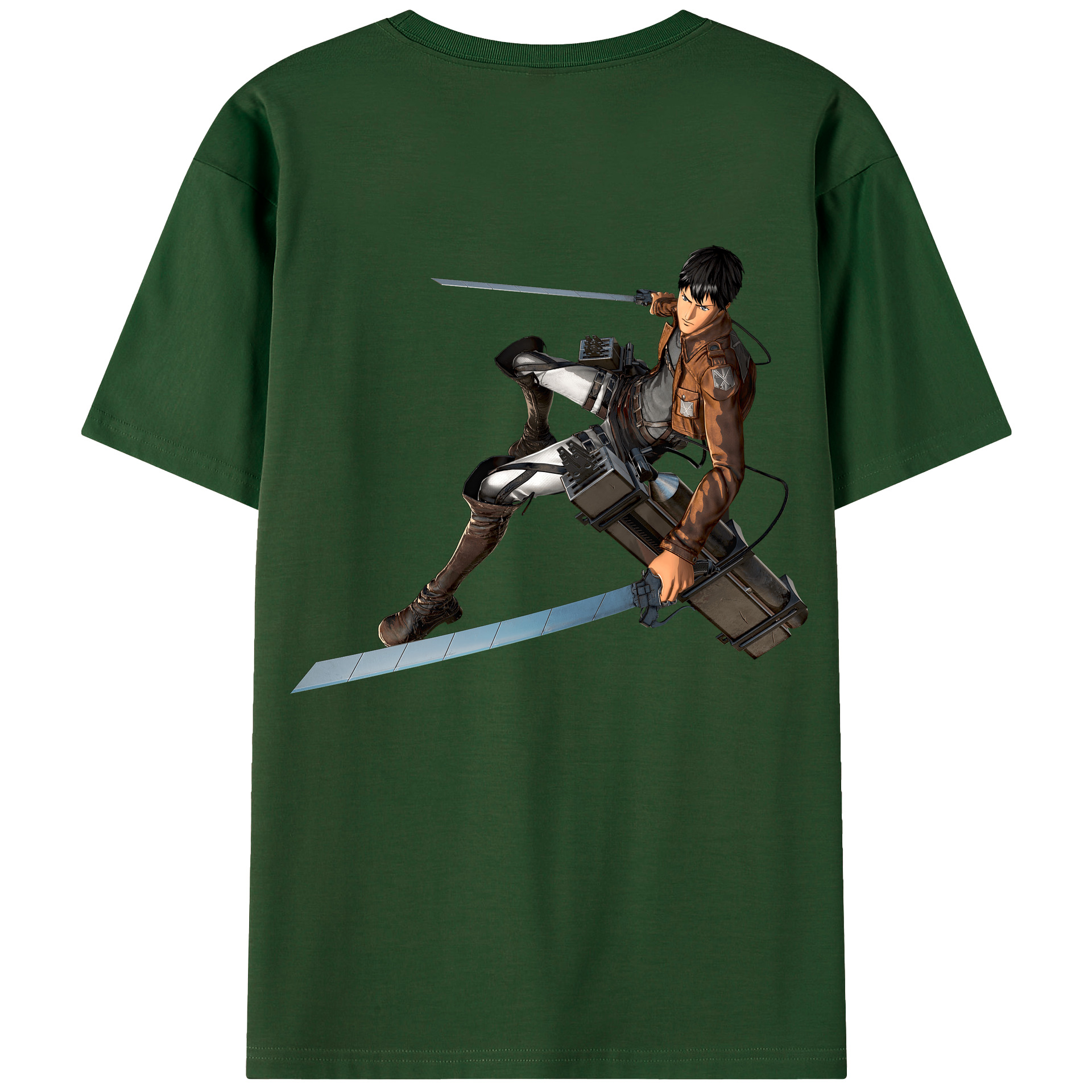 （画像用） 進撃の巨人 ベルトルト・フーバー Attack on Titan Bertholdt Hoover 綿100％半袖Tシャツ（背面プリント）